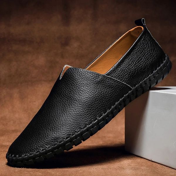Hamish | Loafers Navy Blue Pebbled Vegan Leather Slip-On for Men