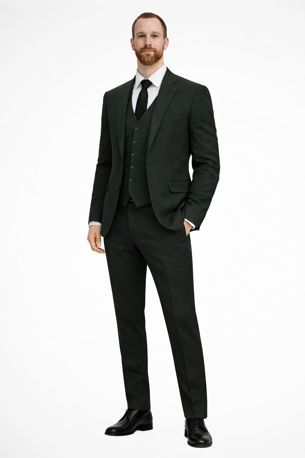Cassius | Suit Black Slim Fit Three-Piece for Men