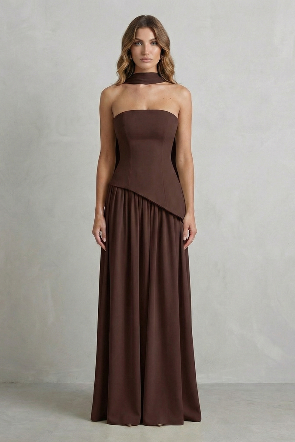 Felice | Maxi Dress Butter Yellow Strapless Sculpted Draped for Women