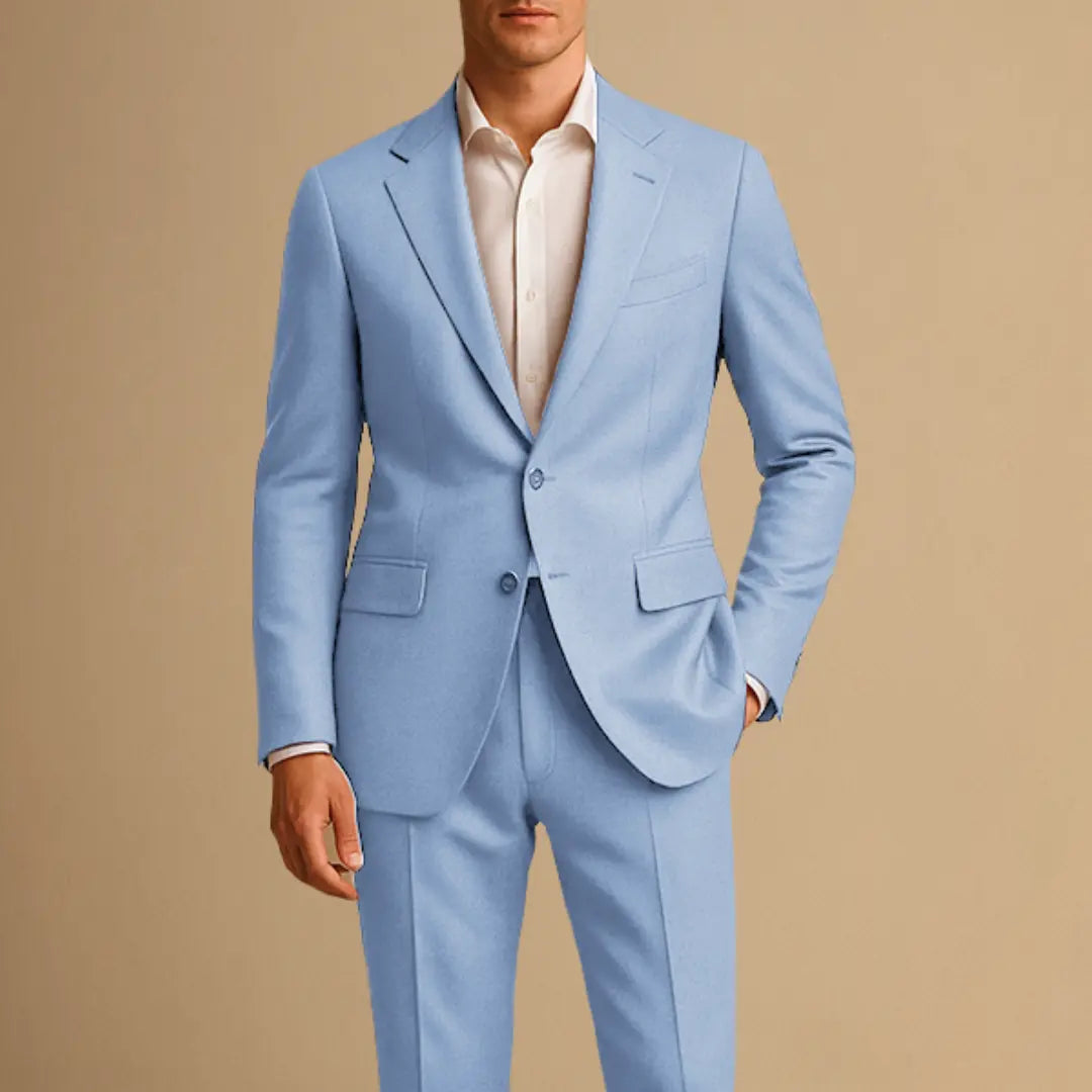 Piers | Suit Grey Wool-Blend Slim Fit Single-Breasted for Men