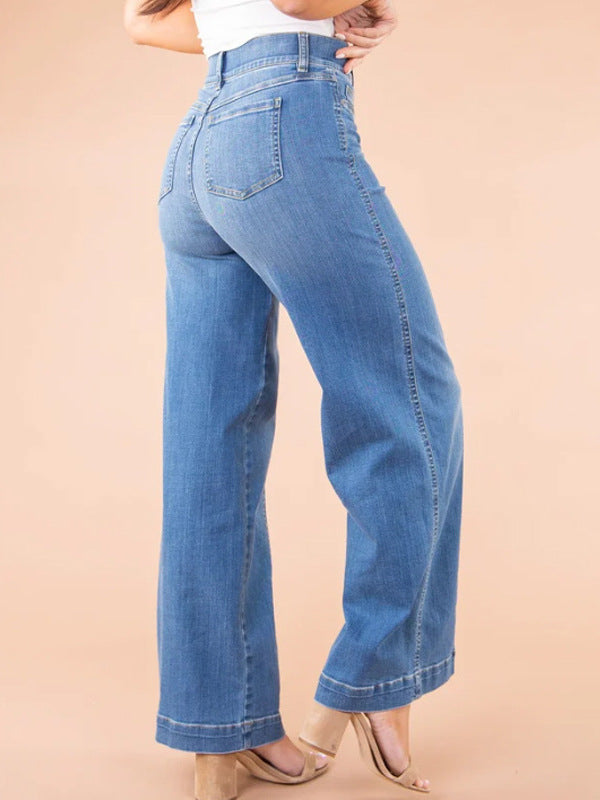 Cecily | Wide-Leg Jeans Medium Blue Denim High-Waist for Women