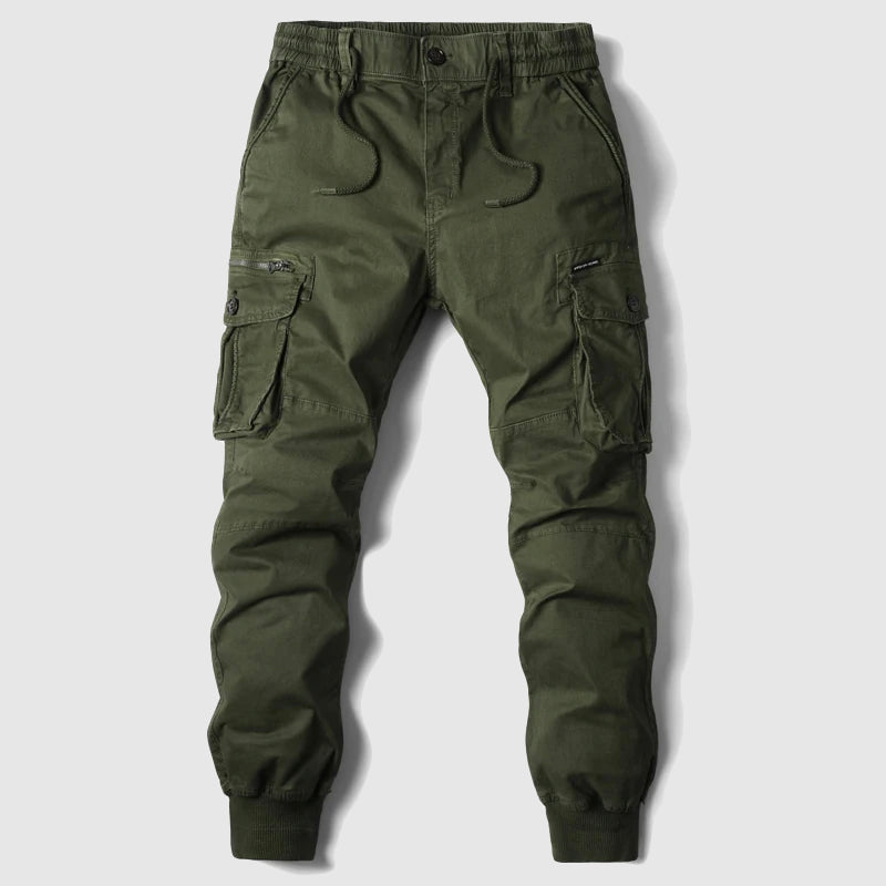 Digby | Cargo Joggers Khaki Cotton Cuffed Drawstring for Men
