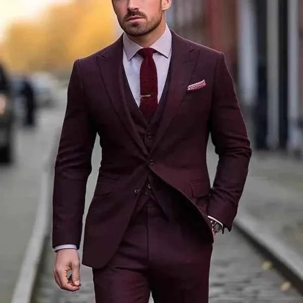 Hugh | Suit Cream Tailored Fit Three-Piece for Men