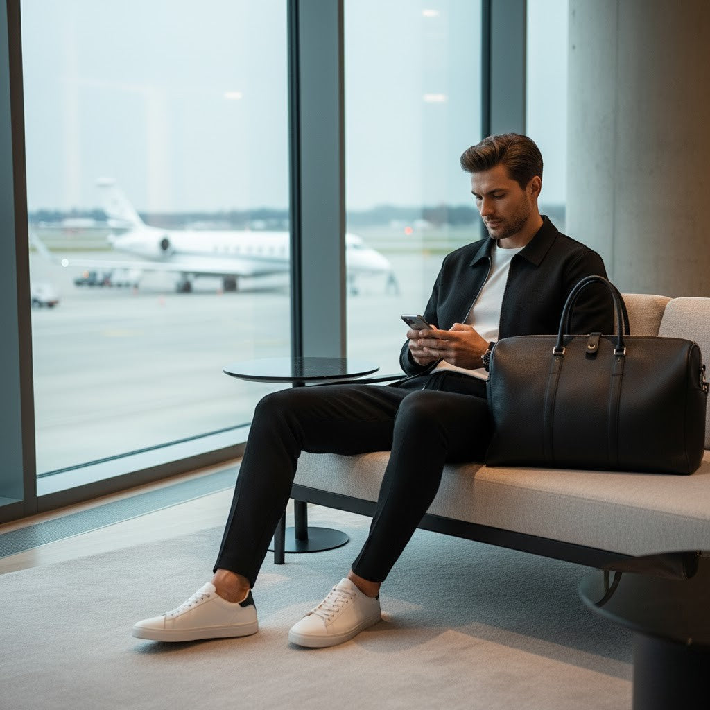 Percy | Suit Set Off-White Cotton Blend Slim Fit Zip Jacket and Trousers for Men