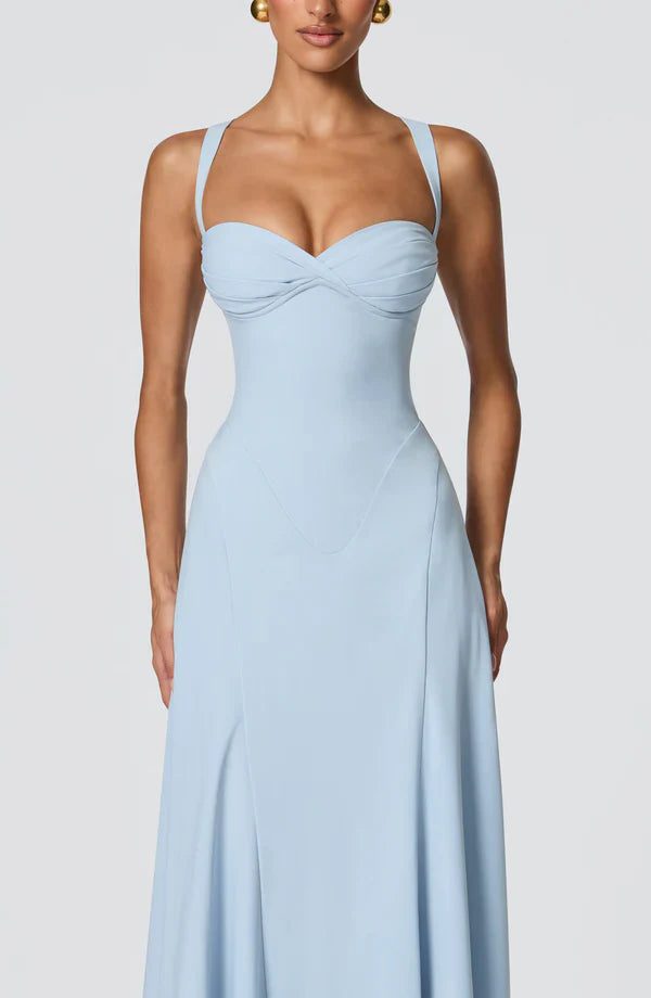 Phoebe | Maxi Dress Butter Yellow Chiffon Sweetheart Neckline for Women