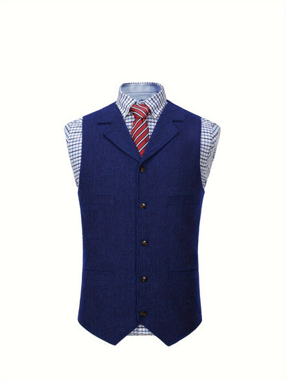 Etta | Waistcoat Brown Herringbone Tweed Notched Lapel for Women