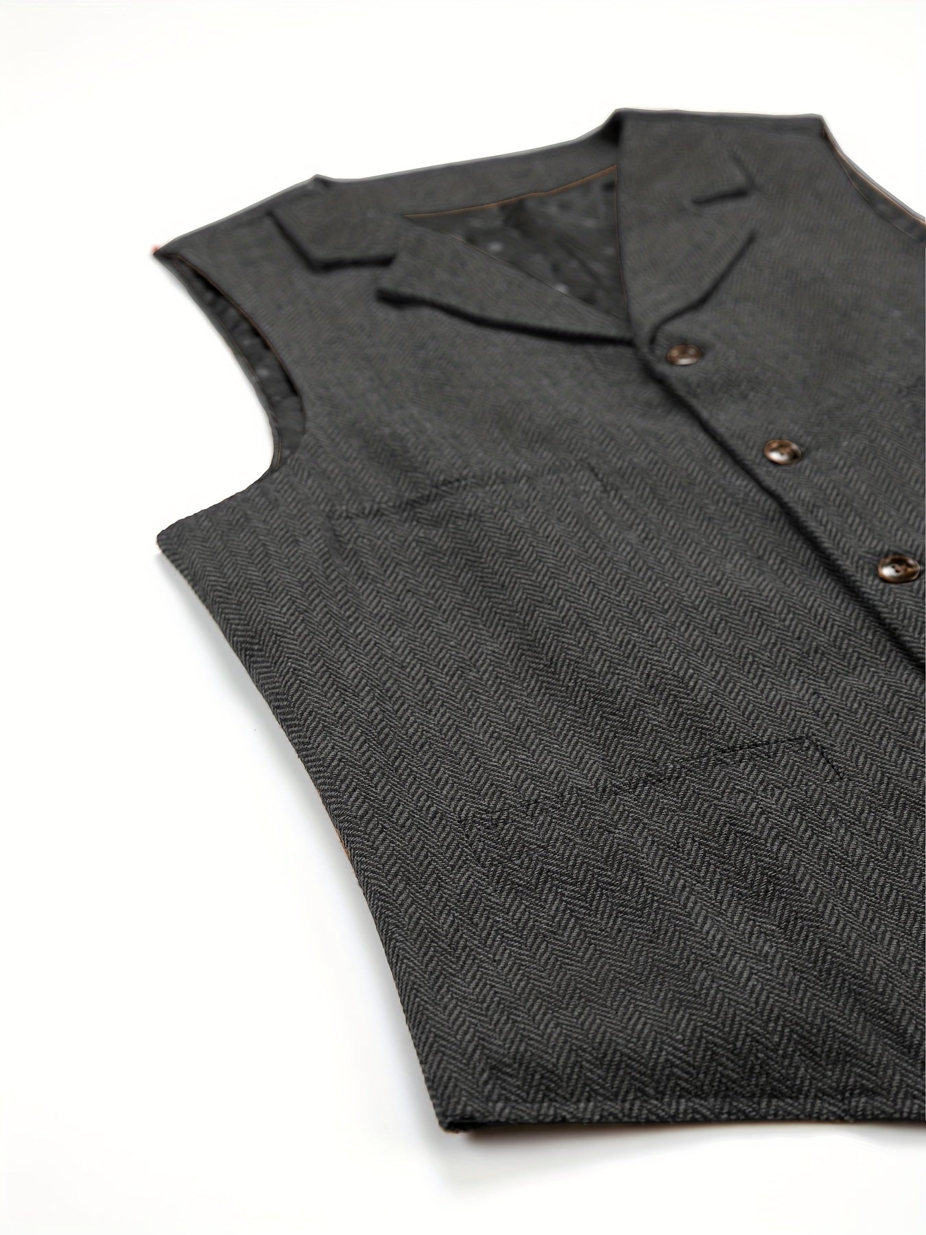 Etta | Waistcoat Brown Herringbone Tweed Notched Lapel for Women