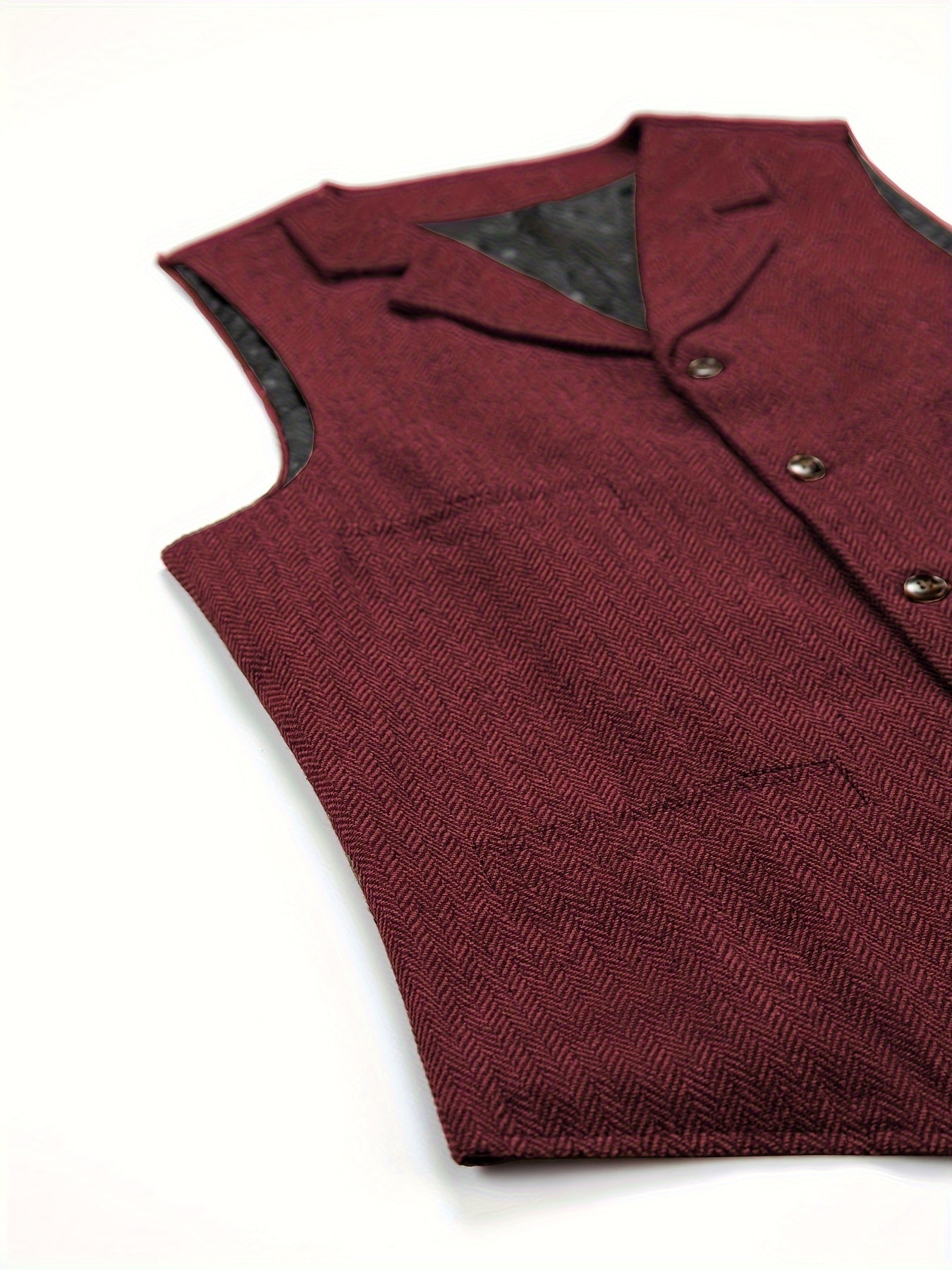 Etta | Waistcoat Brown Herringbone Tweed Notched Lapel for Women