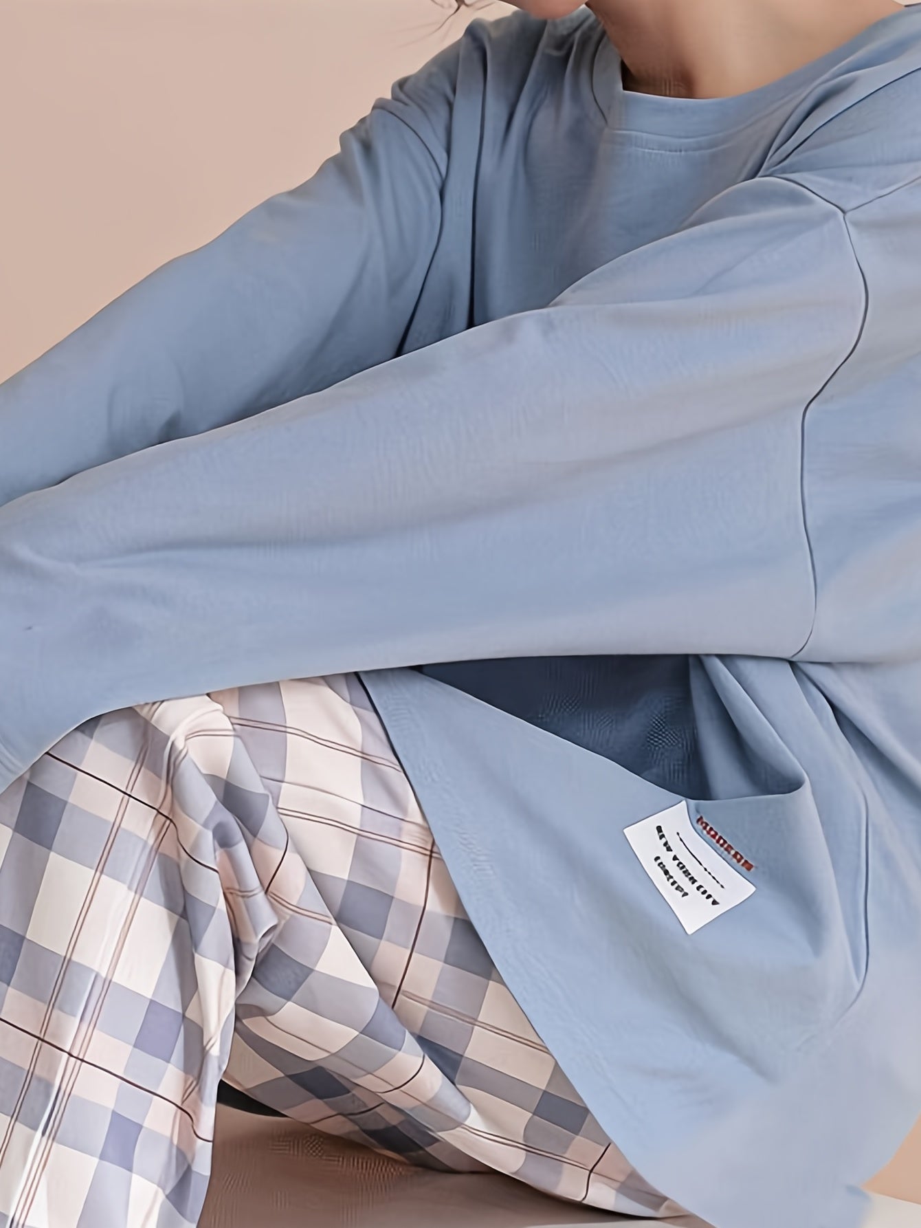 Wynne | Loungewear Set Pink Plaid Relaxed for Women
