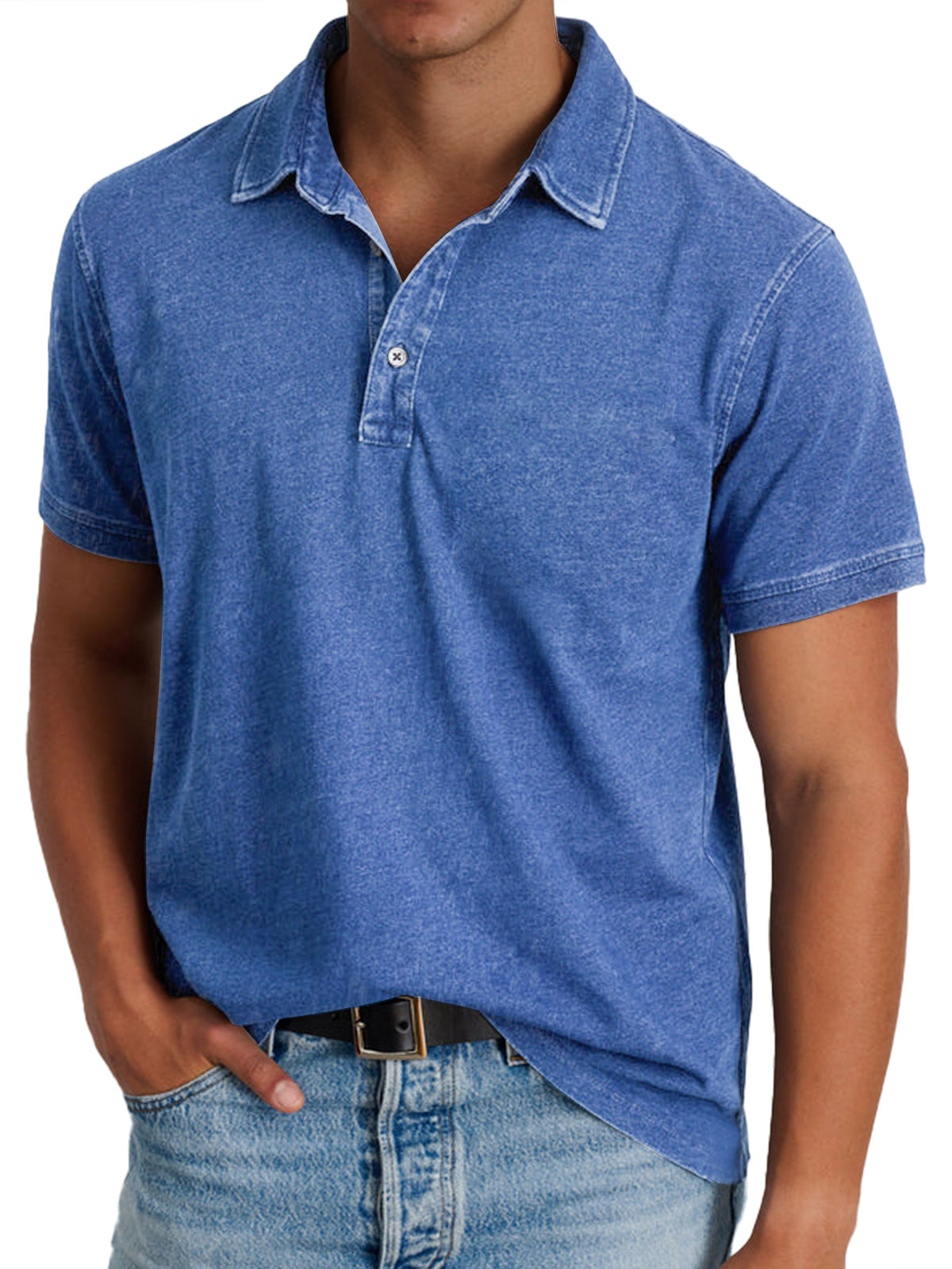 Alfred | Polo Shirt Washed Olive Polyester Relaxed Fit for Men