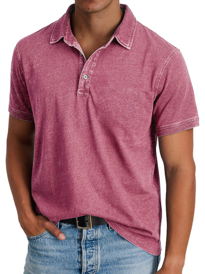 Alfred | Polo Shirt Washed Olive Polyester Relaxed Fit for Men
