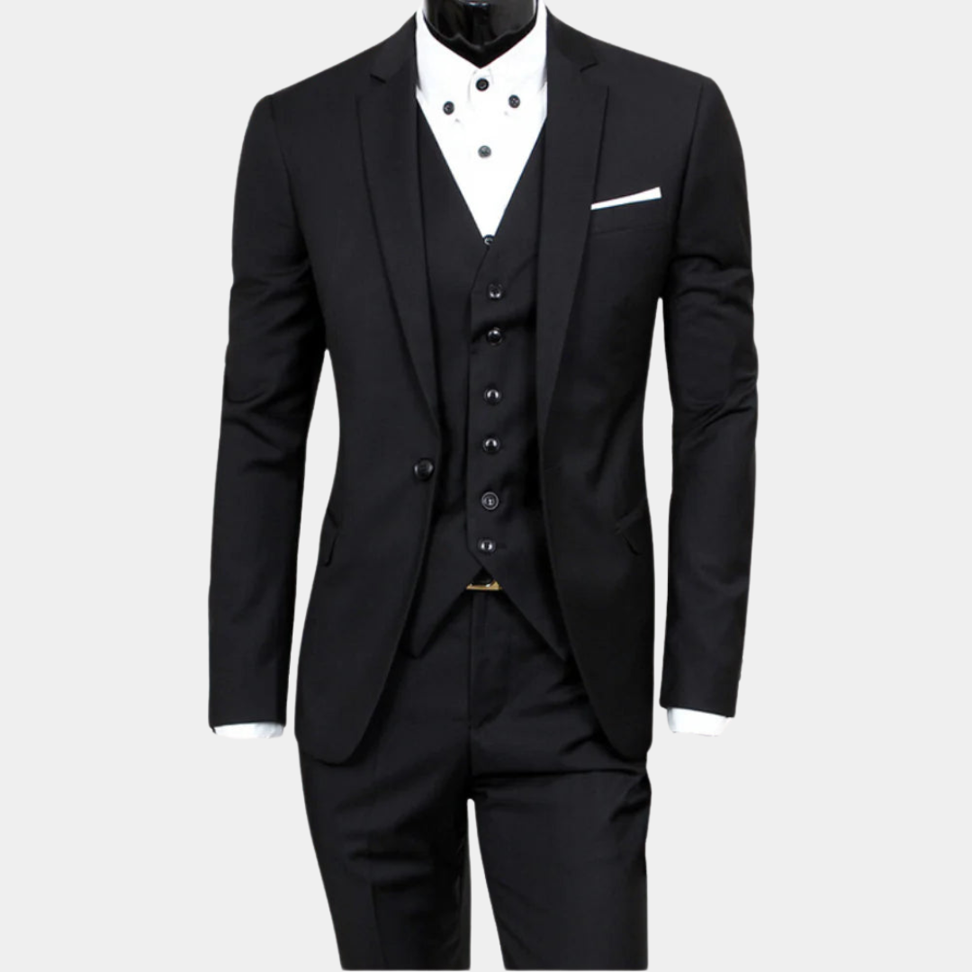 Dorian | Three-Piece Suit Burgundy Slim Fit Notch Lapel for Men