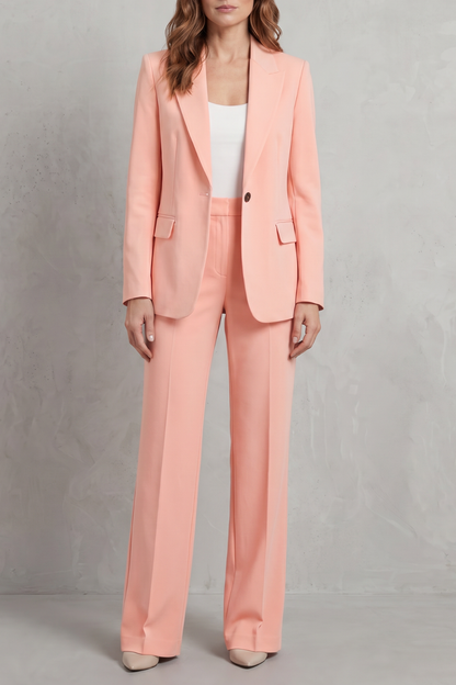 Josephine | Tailored Two-Piece Suit Set Steel Blue Woven Wide-Leg for Women