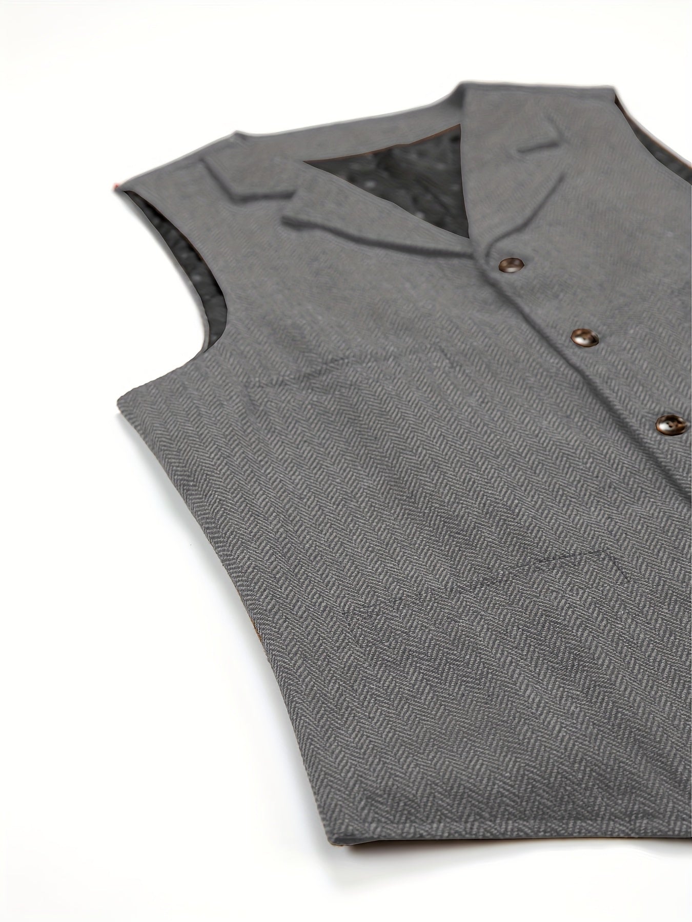 Etta | Waistcoat Brown Herringbone Tweed Notched Lapel for Women