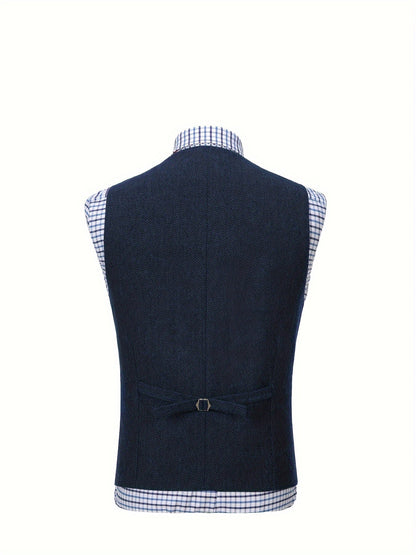 Etta | Waistcoat Brown Herringbone Tweed Notched Lapel for Women