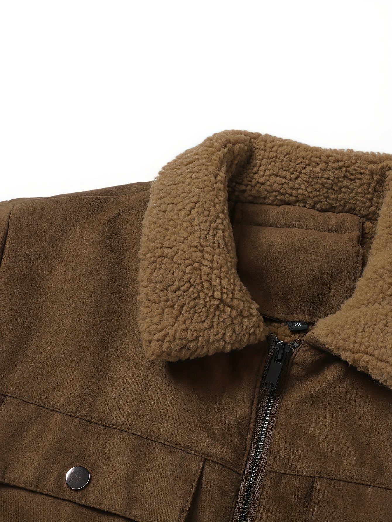 Jessamine | Trucker Jacket Brown Faux Suede Sherpa-Lined for Women
