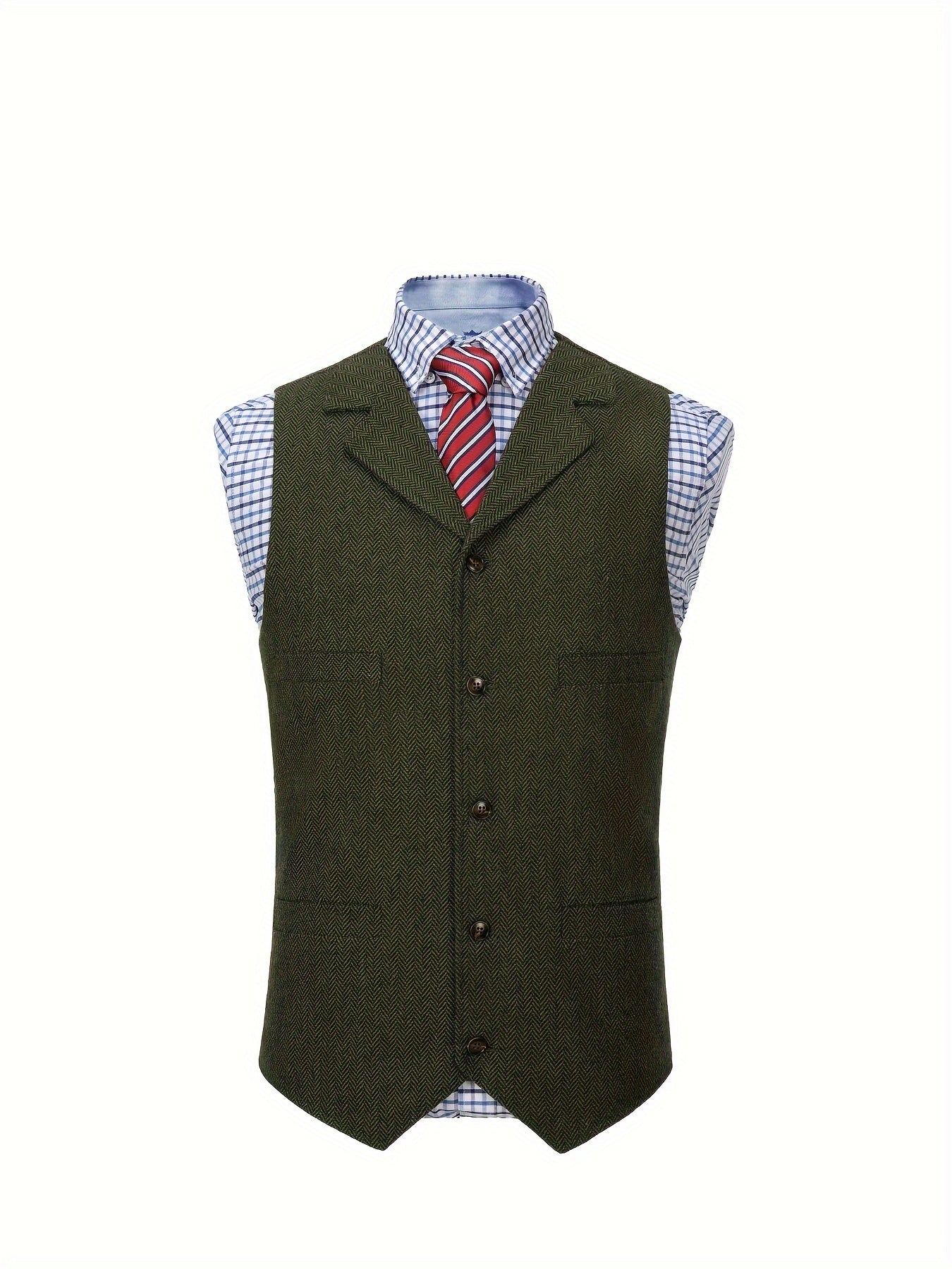 Etta | Waistcoat Brown Herringbone Tweed Notched Lapel for Women