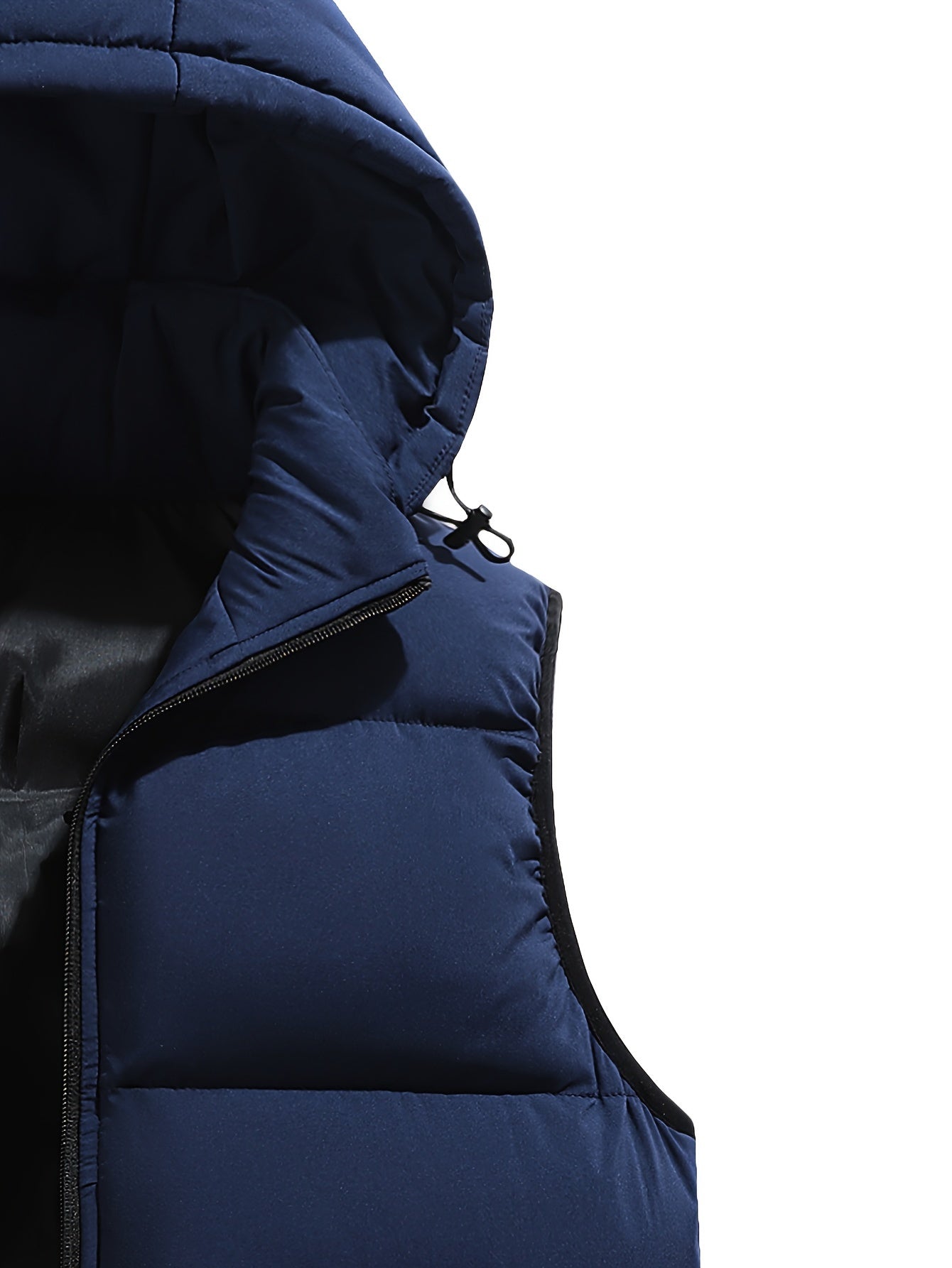 Ianthe | Puffer Gilet Navy Blue Hooded Padded for Women