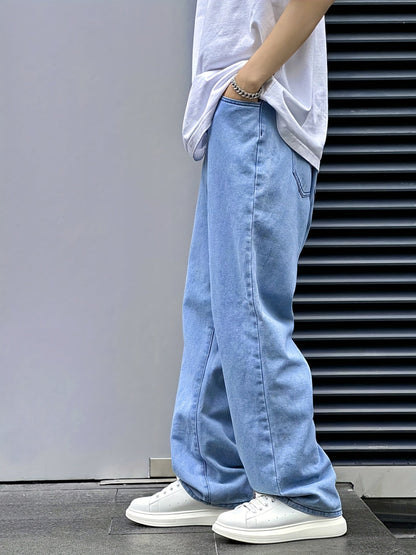 Selwyn | Wide-Leg Jeans Light Blue Denim Relaxed Fit for Men