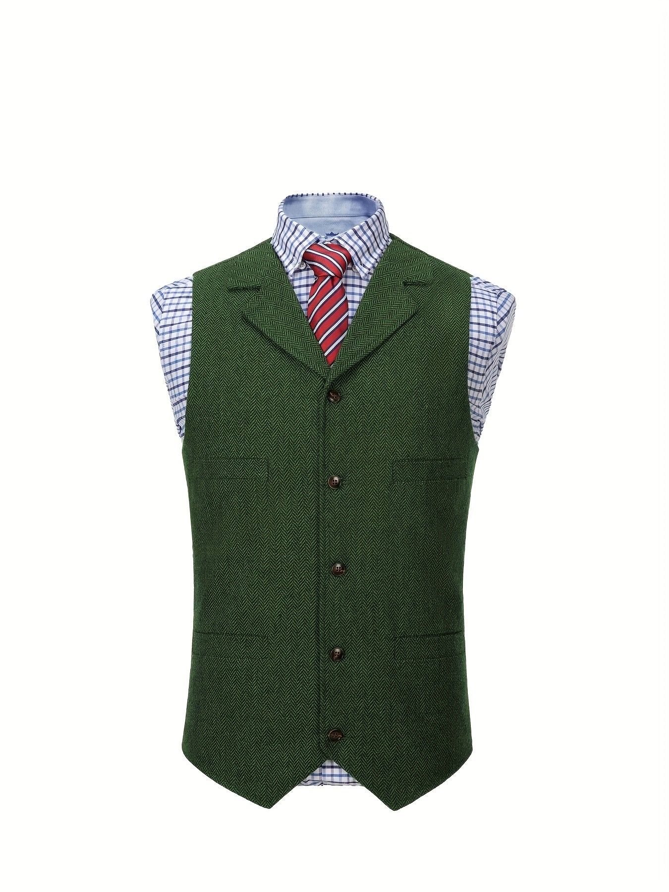 Etta | Waistcoat Brown Herringbone Tweed Notched Lapel for Women