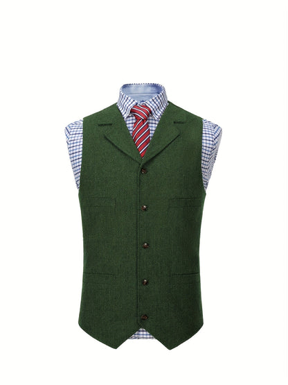 Etta | Waistcoat Brown Herringbone Tweed Notched Lapel for Women