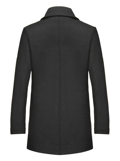 Winifred | Tailored Overcoat Black Wool Blend Single-Breasted for Women