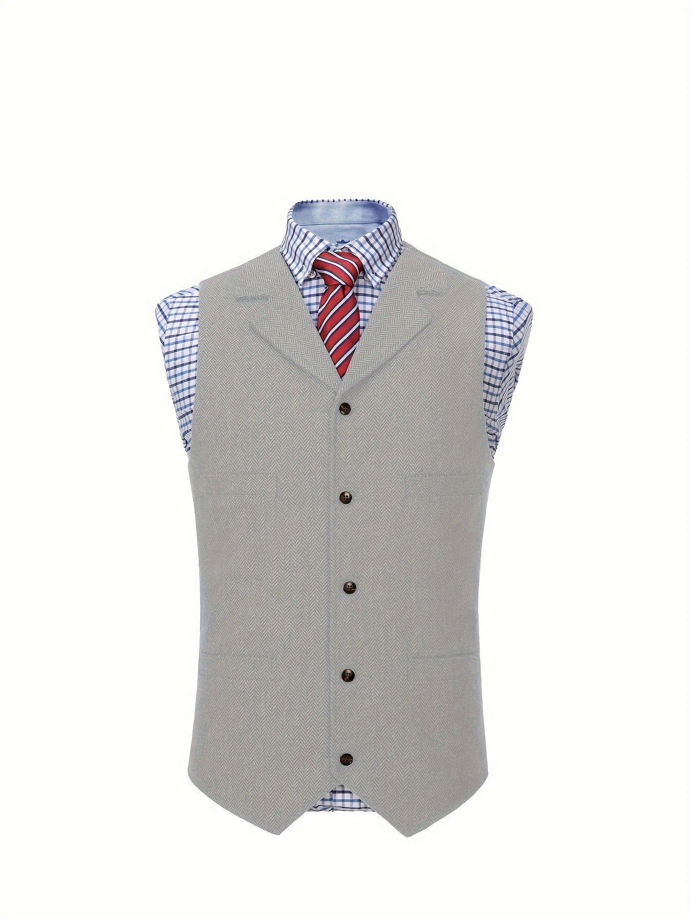 Etta | Waistcoat Brown Herringbone Tweed Notched Lapel for Women