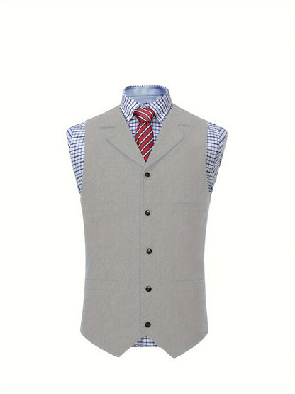 Etta | Waistcoat Brown Herringbone Tweed Notched Lapel for Women