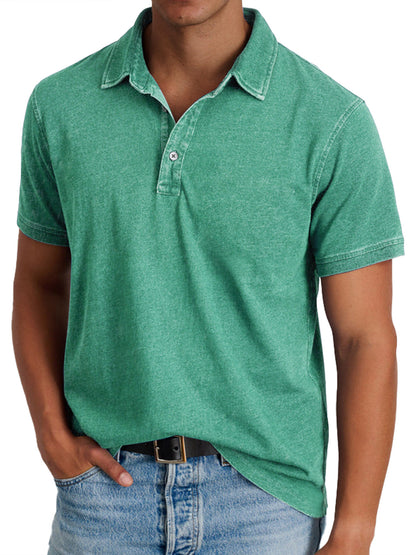 Alfred | Polo Shirt Washed Olive Polyester Relaxed Fit for Men