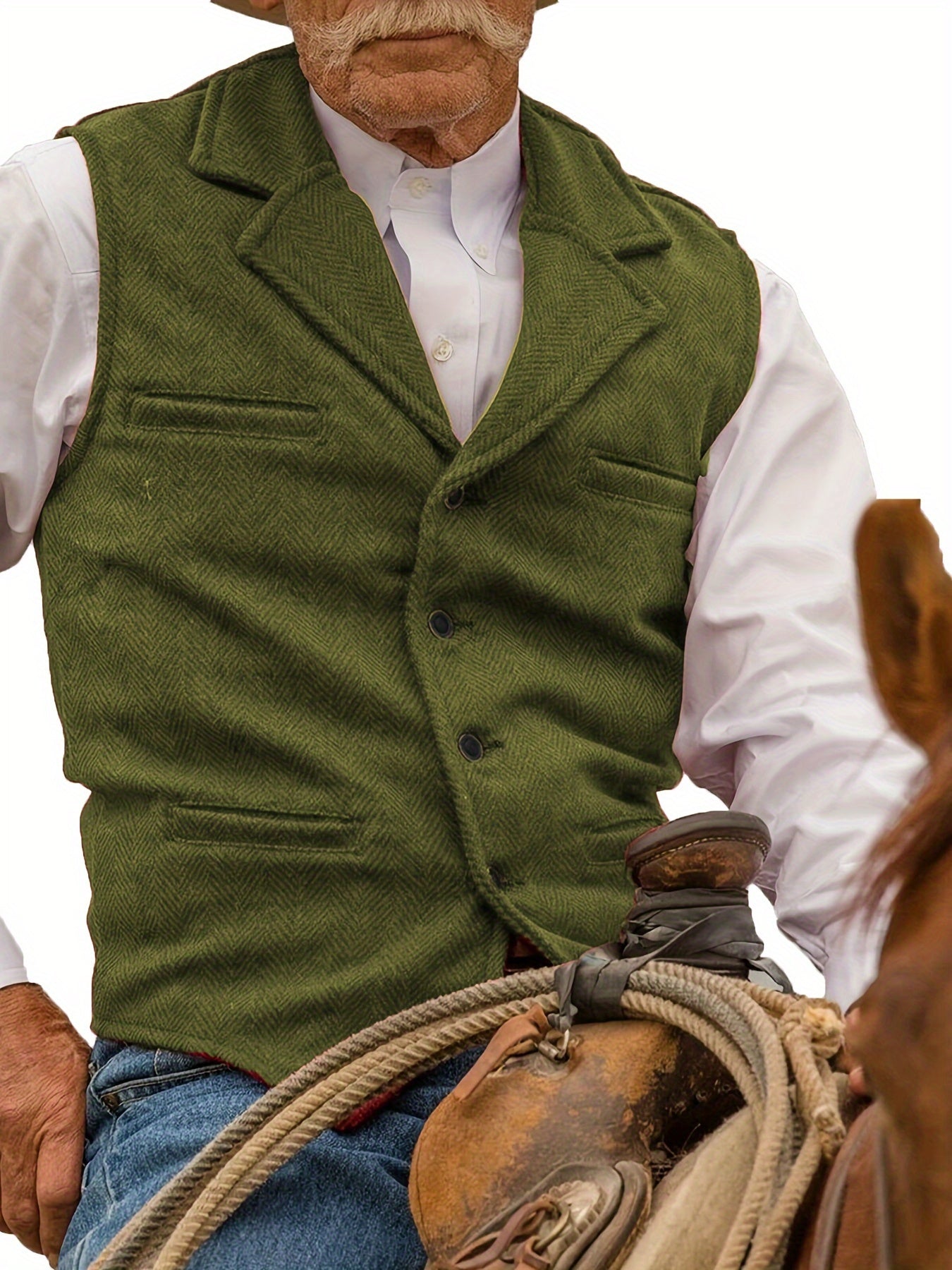 Etta | Waistcoat Brown Herringbone Tweed Notched Lapel for Women