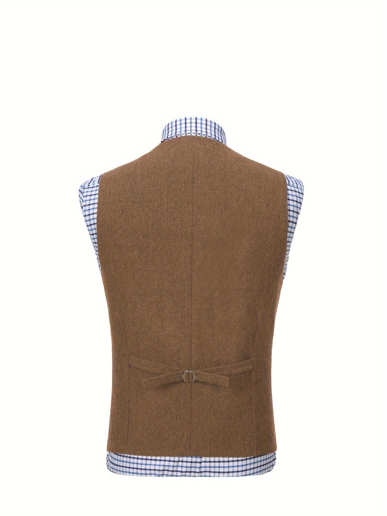 Etta | Waistcoat Brown Herringbone Tweed Notched Lapel for Women