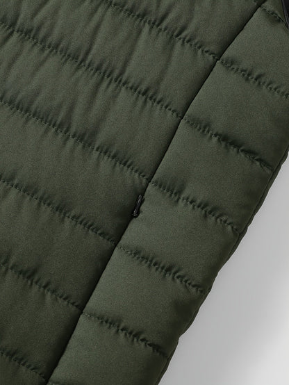 Juniper | Quilted Gilet Olive Green Stand Collar Lightweight for Women