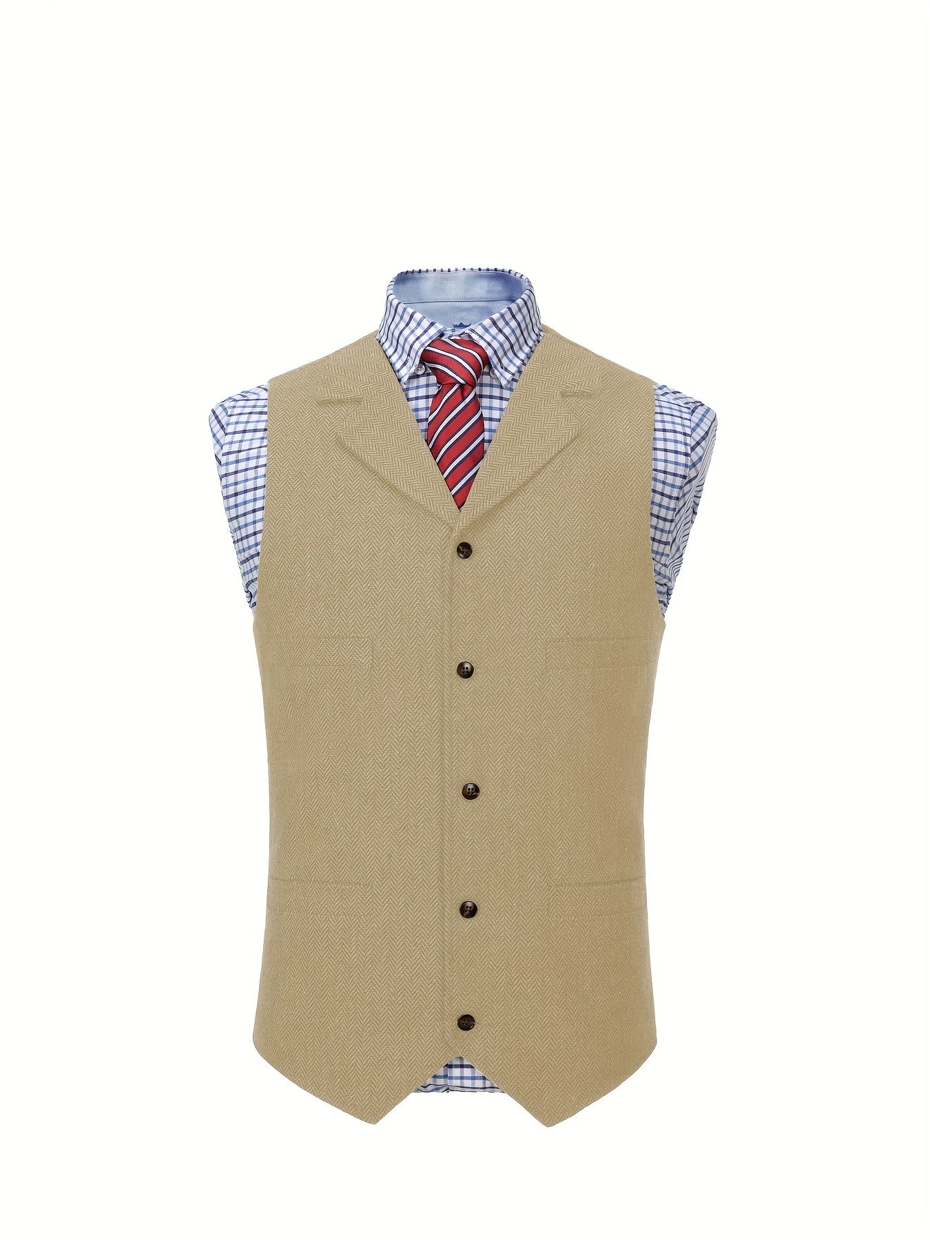Etta | Waistcoat Brown Herringbone Tweed Notched Lapel for Women