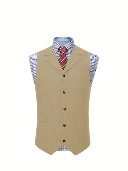 Etta | Waistcoat Brown Herringbone Tweed Notched Lapel for Women
