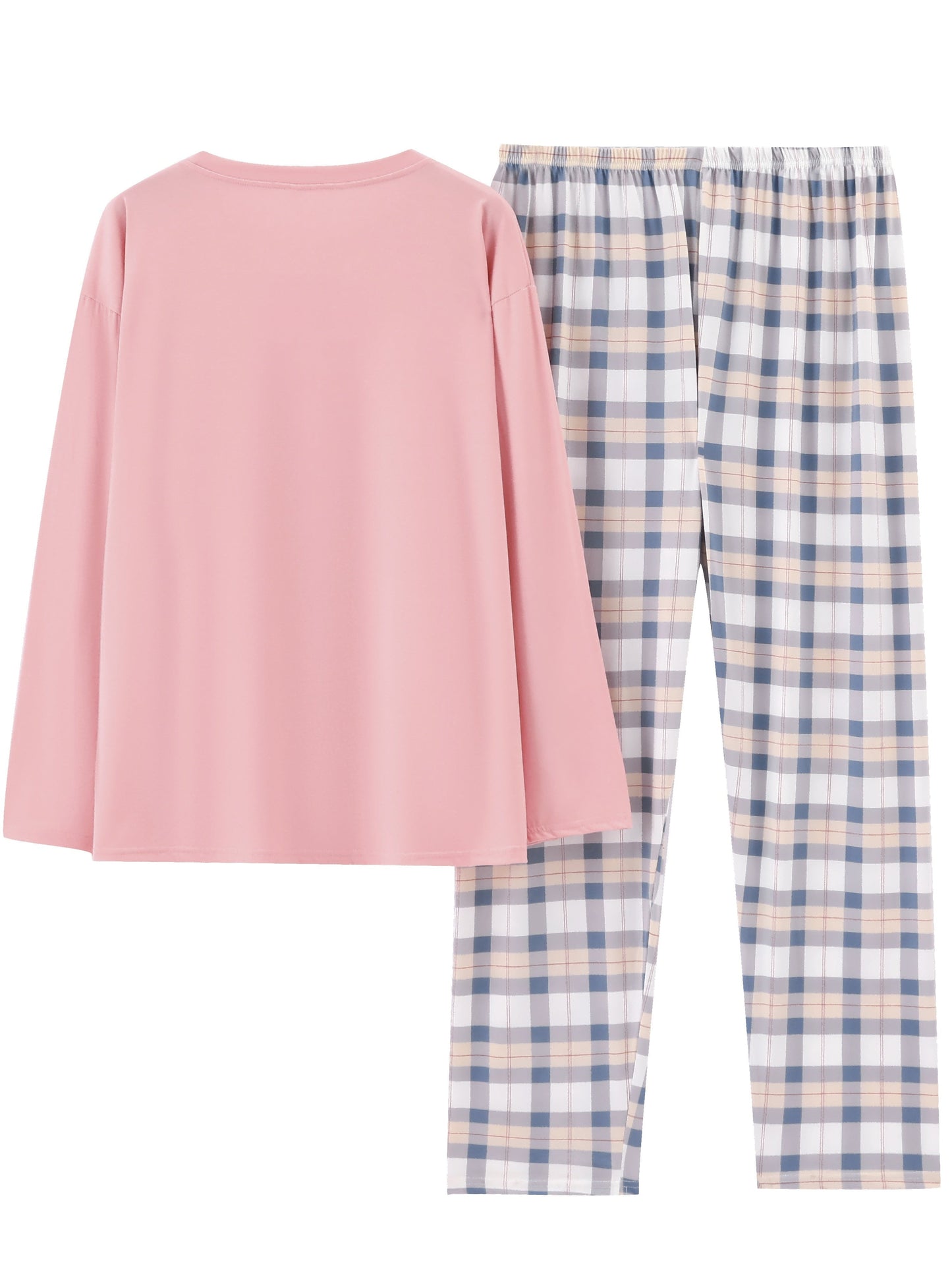 Wynne | Loungewear Set Pink Plaid Relaxed for Women