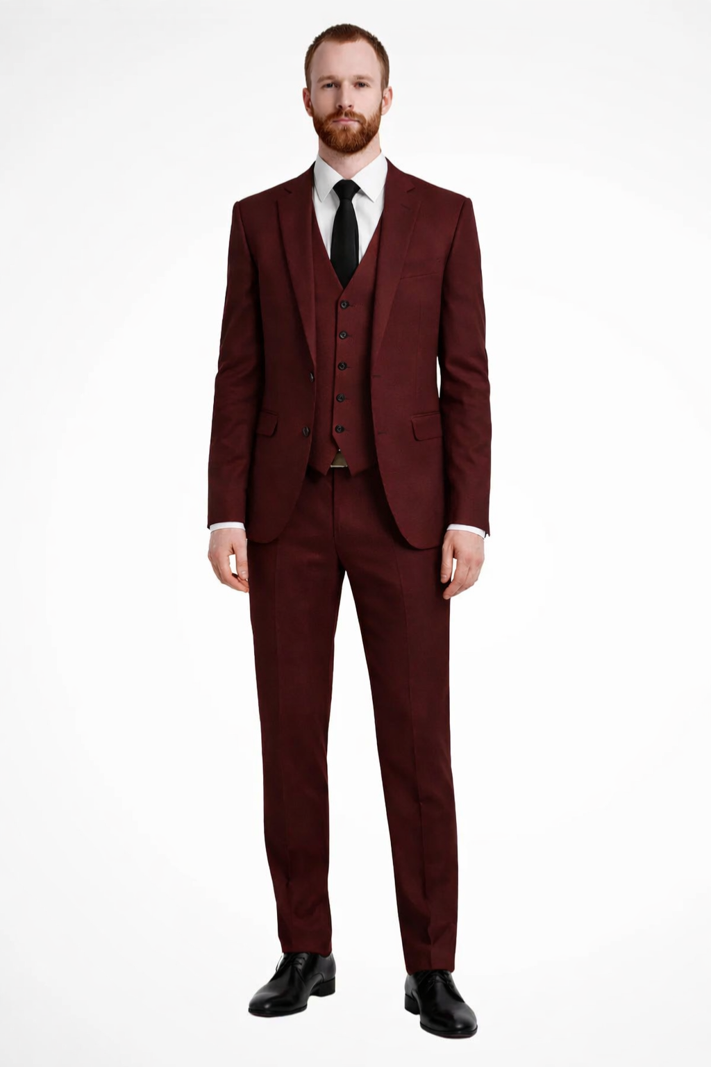 Cassius | Suit Black Slim Fit Three-Piece for Men
