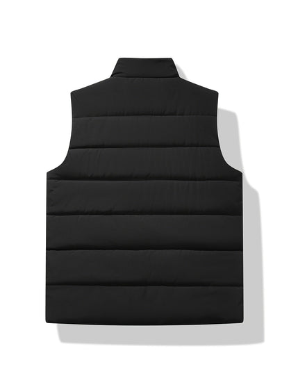 Georgette | Gilet Black Quilted Padded Stand Collar for Women