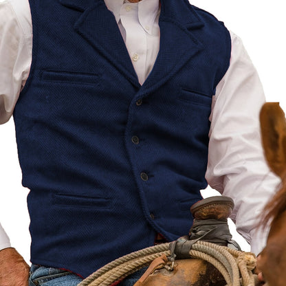 Etta | Waistcoat Brown Herringbone Tweed Notched Lapel for Women