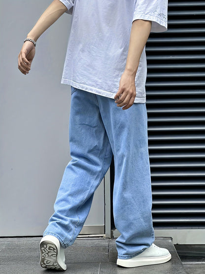 Selwyn | Wide-Leg Jeans Light Blue Denim Relaxed Fit for Men