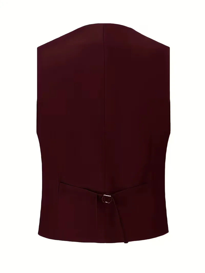 Nathaniel | Suit Black Slim Fit Three-Piece Double-Breasted Waistcoat for Men