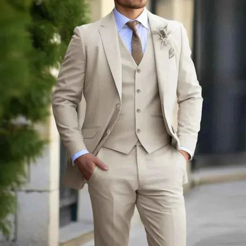 Sebastian | Three-Piece Suit Light Grey Slim Fit for Men