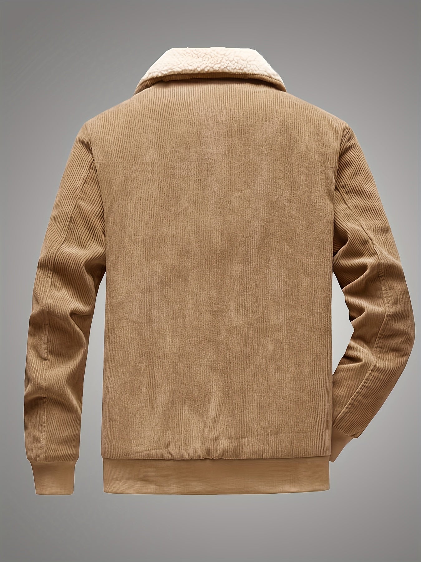 Jemima | Corduroy Jacket Black Sherpa-Lined Zip-Up for Women