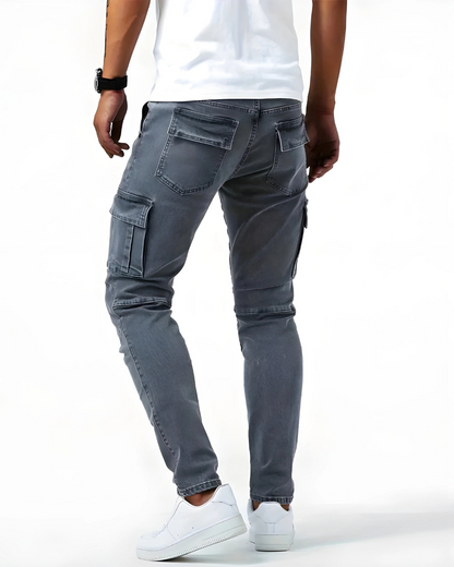 Orson | Cargo Jeans Light Blue Denim Skinny Stretch for Men