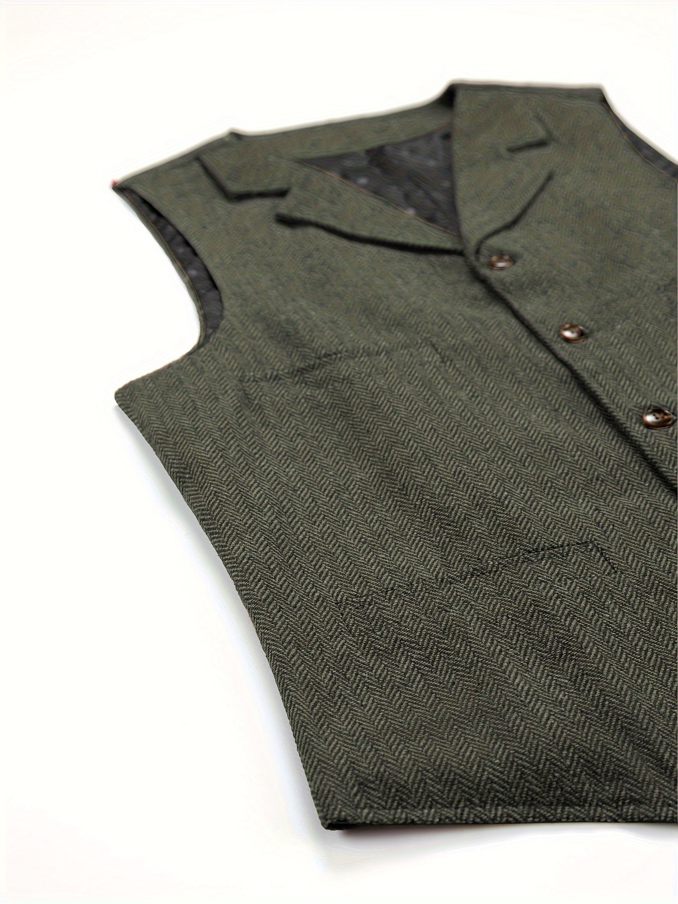 Etta | Waistcoat Brown Herringbone Tweed Notched Lapel for Women