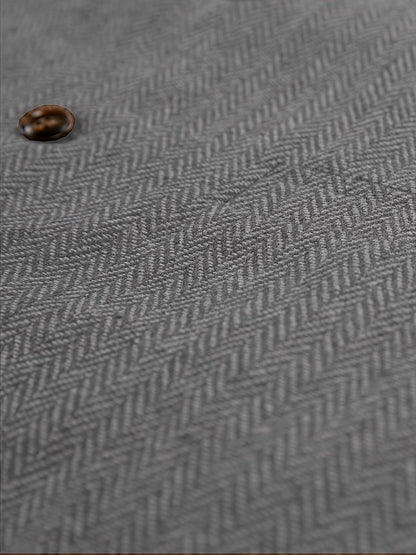 Etta | Waistcoat Brown Herringbone Tweed Notched Lapel for Women