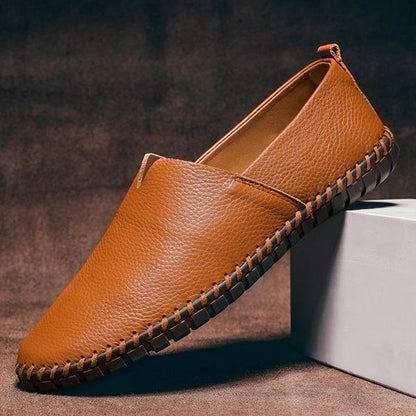 Hamish | Loafers Navy Blue Pebbled Vegan Leather Slip-On for Men