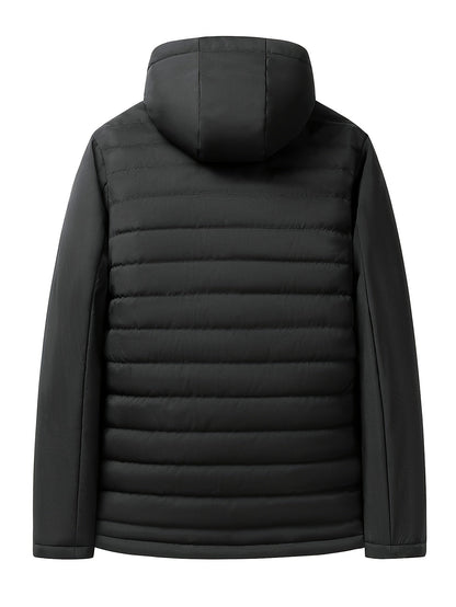 Sybil | Hooded Coat Black Fleece-Lined Insulated for Women