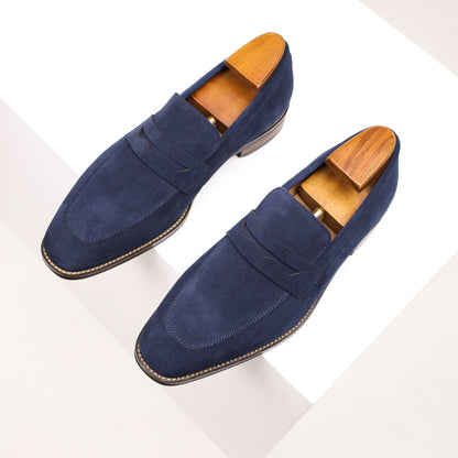 Hugo | Loafers Navy Suede Penny Slip-On for Men