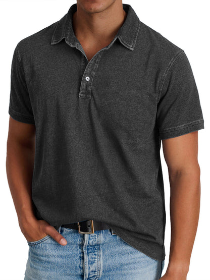 Alfred | Polo Shirt Washed Olive Polyester Relaxed Fit for Men