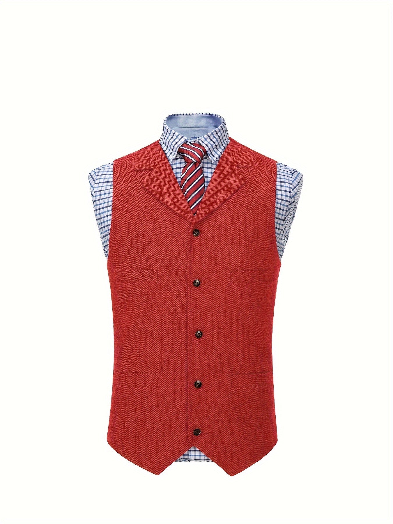 Etta | Waistcoat Brown Herringbone Tweed Notched Lapel for Women